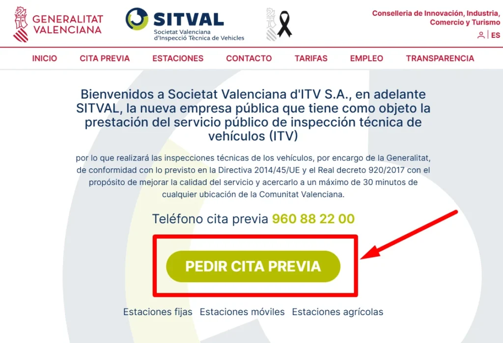 Boton Pedir Cita Previa Sitval