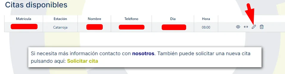 Citas disponibles SITVAL