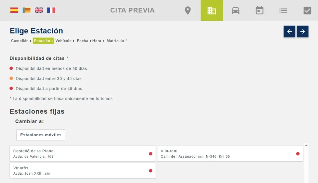 Sin citas en la ITV de Castellon SITVAL